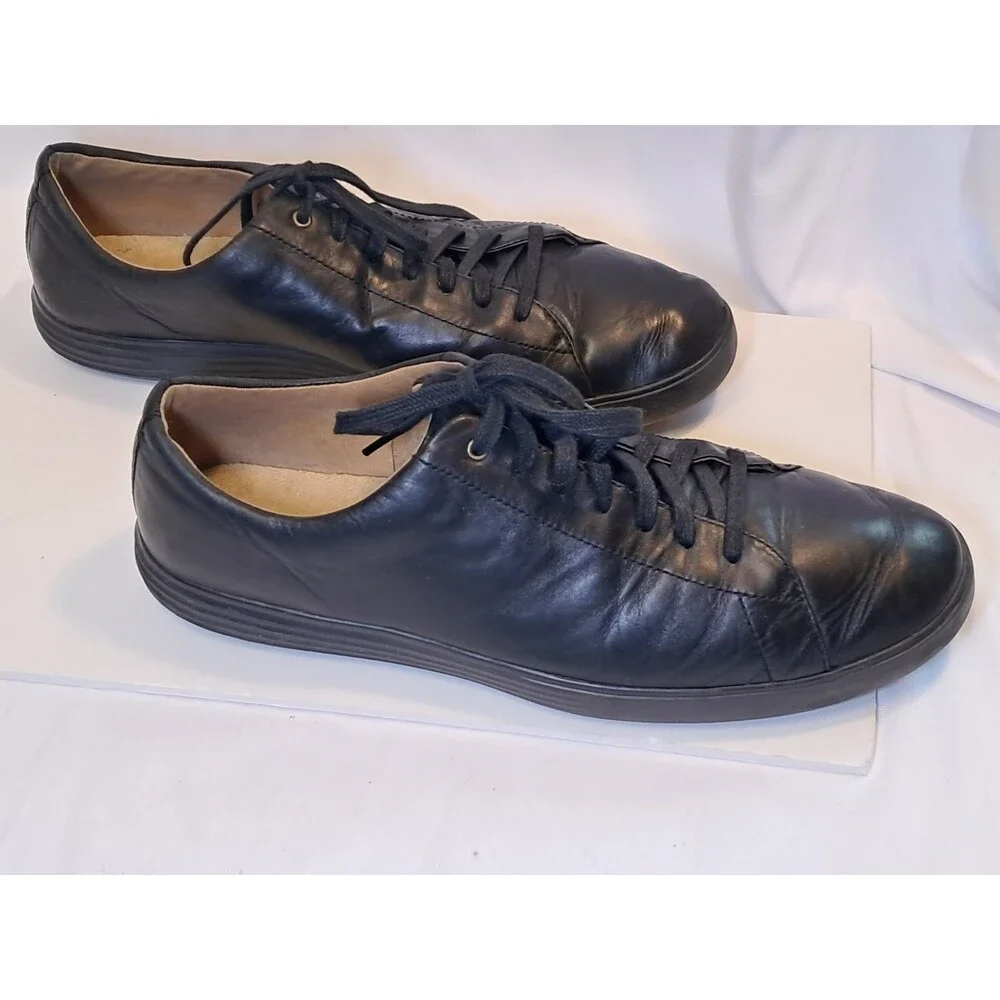 Cole Haan Grand Crosscourt II OS Leather Lace Up Sneakers Black C26655 Size 12M